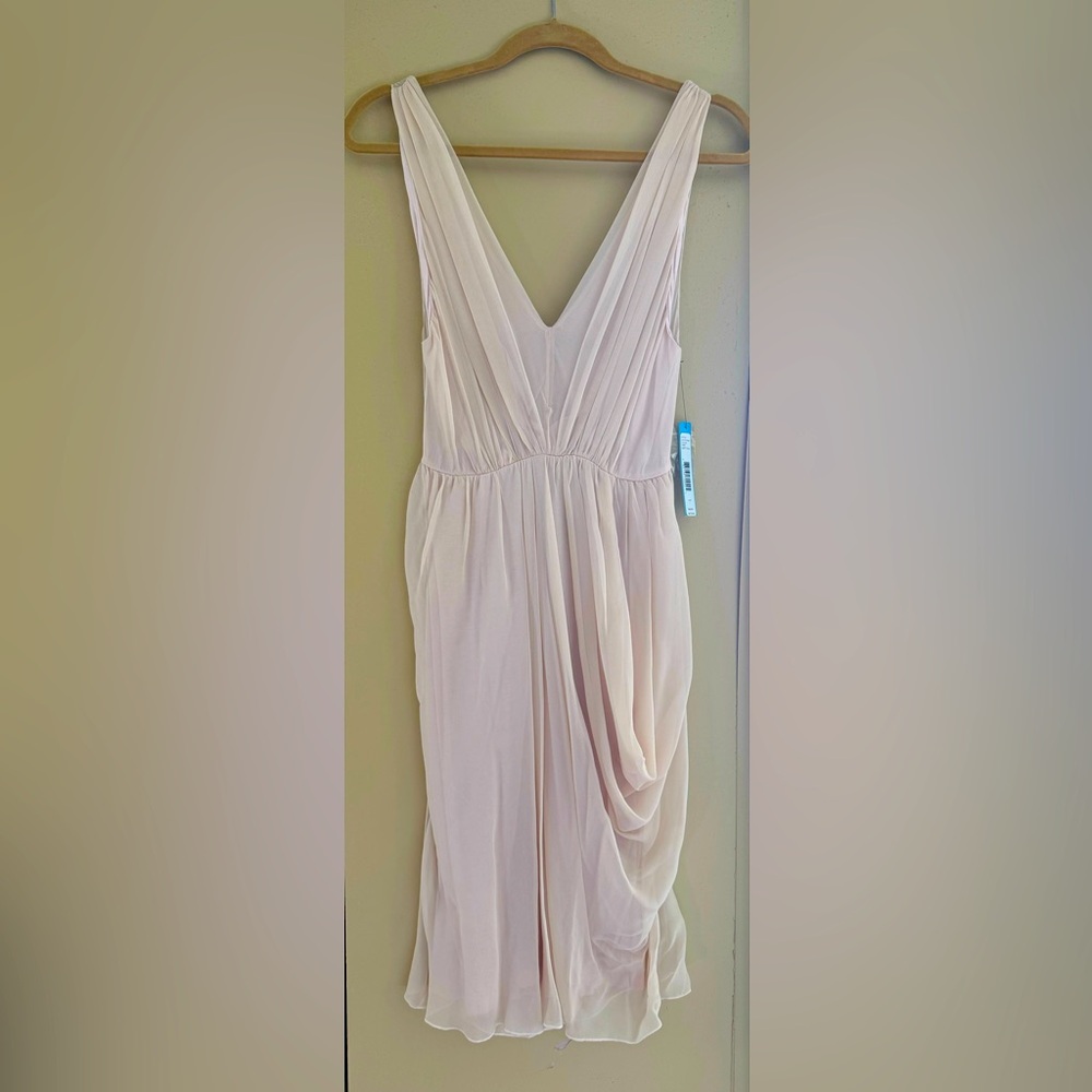 Alice + Olivia Blush Pink V-Neck Draped Cocktail Dress